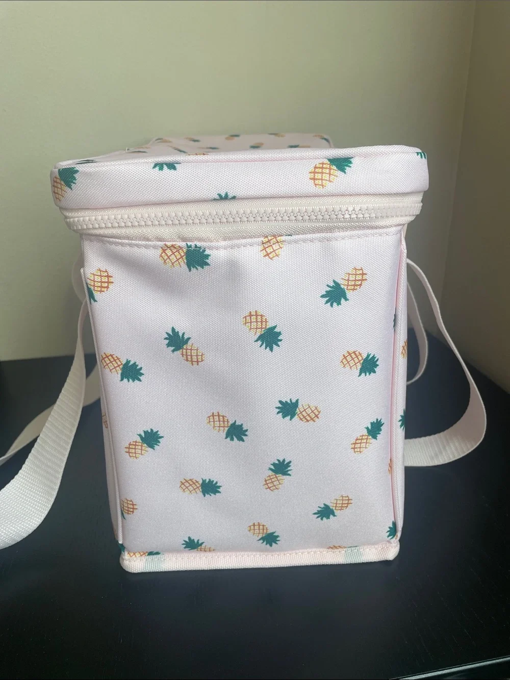 Kate Spade New York Pink Pineapple Motif Insulated Cooler Tote Summer Picnic NWT